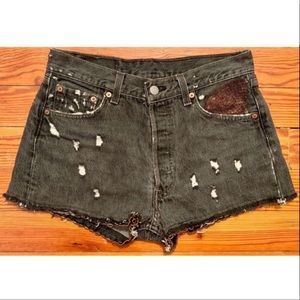 Levi’s Furst Of A Kind Embellished Denim Shorts